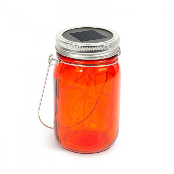 Felakasztható üveg szolár lámpa - hidegfehér microLED-ekkel - kék, piros, sárga  11241
