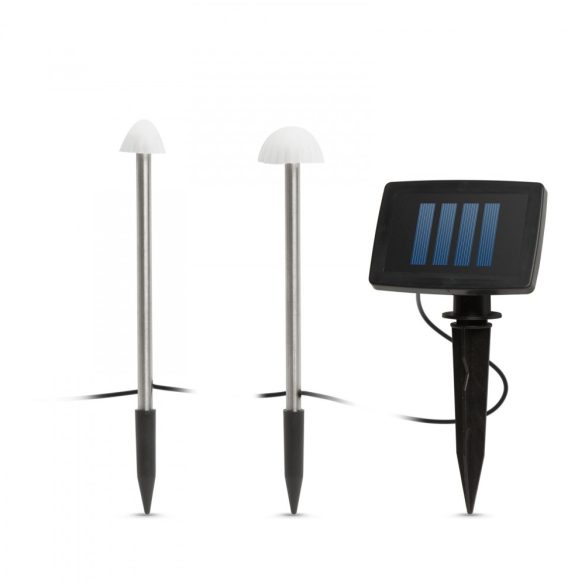 LED-es szolár lámpa - 12 db mini gomba - melegfehér - 24 cm x 4 m 11243