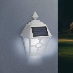   LED-es szolár fali lámpa - fehér, hidegfehér - 14 x 6,2 x 19 cm 11244B