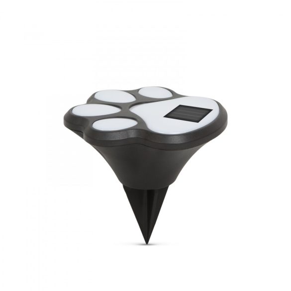 LED-es szolár lámpa - kutya lábnyom, leszúrható - műanyag - fekete 11255B