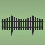 Virágágyás szegély / kerítés - 60 x 32 cm - fekete