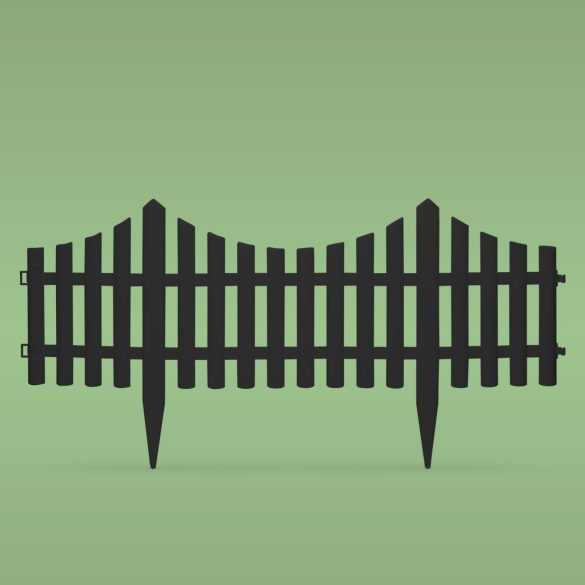 Virágágyás szegély / kerítés - 60 x 32 cm - fekete