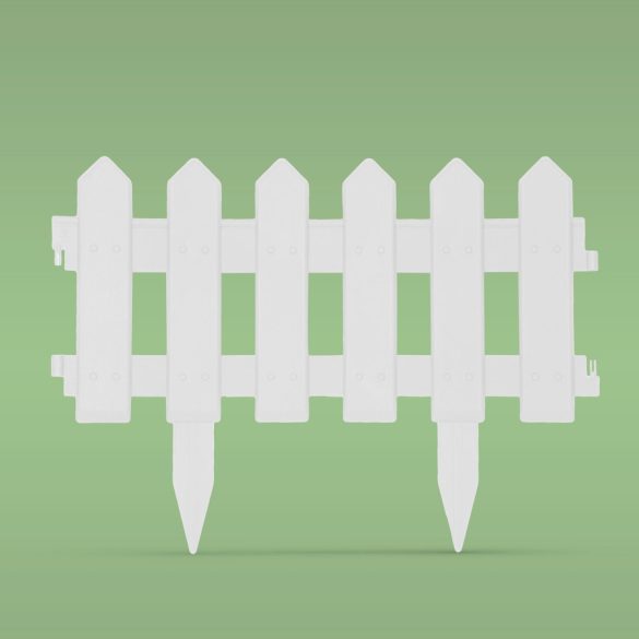 Virágágyás szegély / kerítés - 40 x 30 cm - fehér