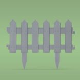 Virágágyás szegély / kerítés - 40 x 30 cm - szürke