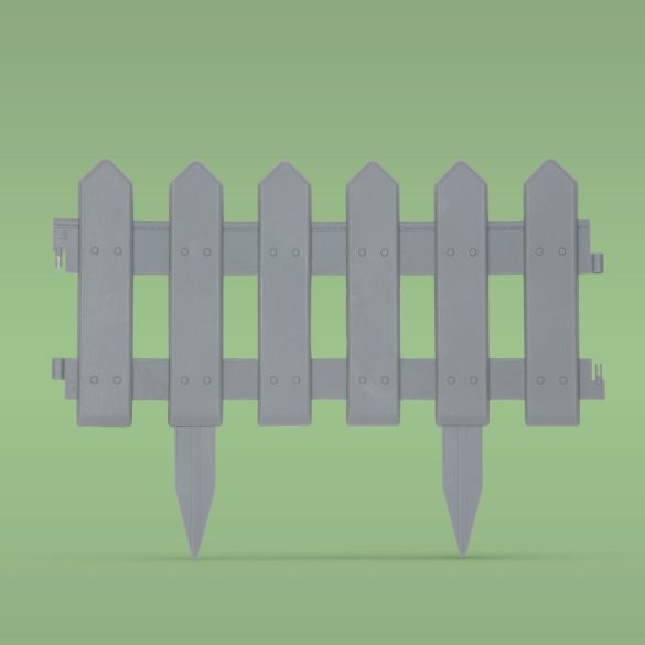 Virágágyás szegély / kerítés - 40 x 30 cm - szürke