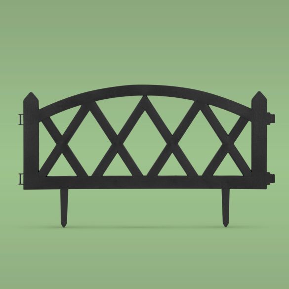 Virágágyás szegély / kerítés - 60 x 24 cm - fekete