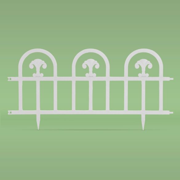 Virágágyás szegély / kerítés - 60 x 30  cm - fehér