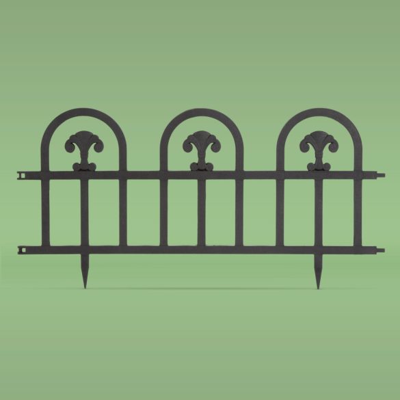 Virágágyás szegély / kerítés - 60 x 30  cm - fekete