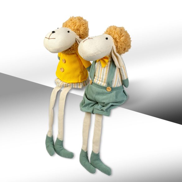 Textil dekoráció - bárány - 50 x 18 x 15 cm - 2 féle