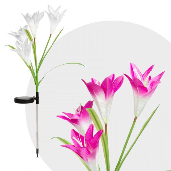 Leszúrható szolár virág - RGB LED - 75 cm - 2 db / csomag 11720