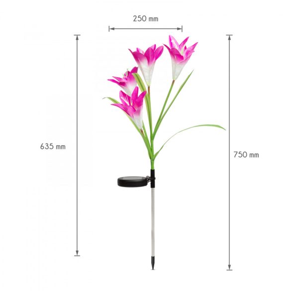 Leszúrható szolár virág - RGB LED - 75 cm - 2 db / csomag 11720