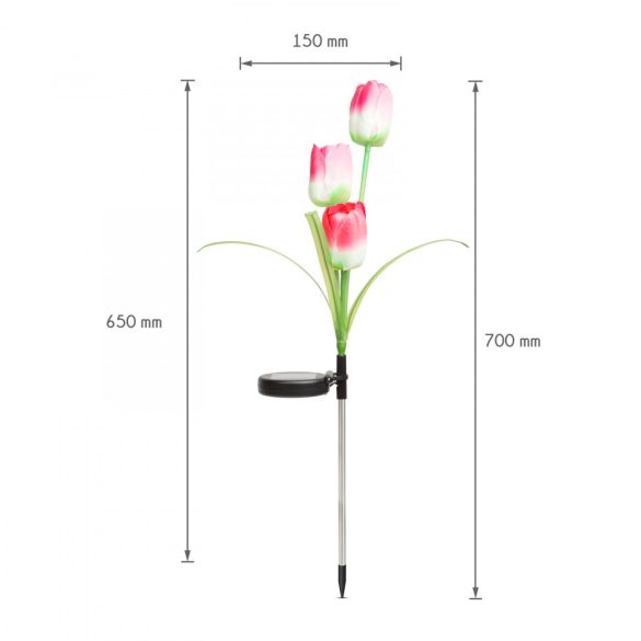 Leszúrható szolár virág - RGB LED - 70 cm - 2 db / csomag 11721