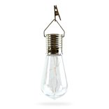 Felakasztható szolár lámpa - izzó - 4 melegfehér LED - 4,7 x 11 cm