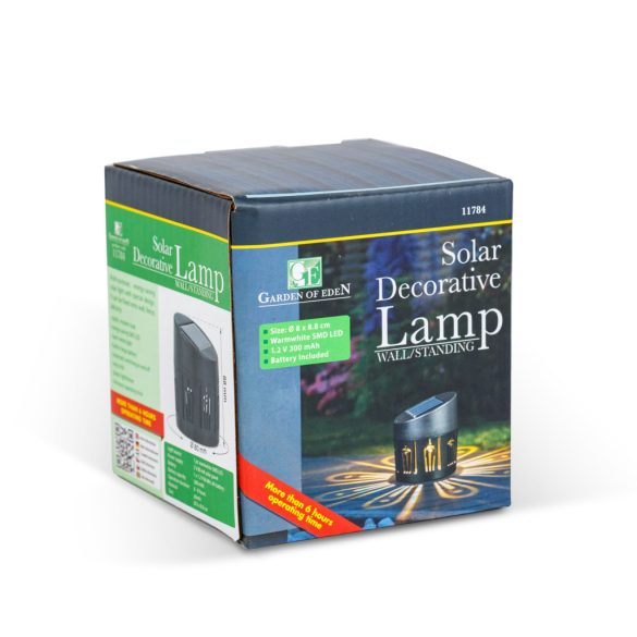 Szolár dekorlámpa - fali / álló - 8 x 9 cm - 1 melegfehér SMD LED