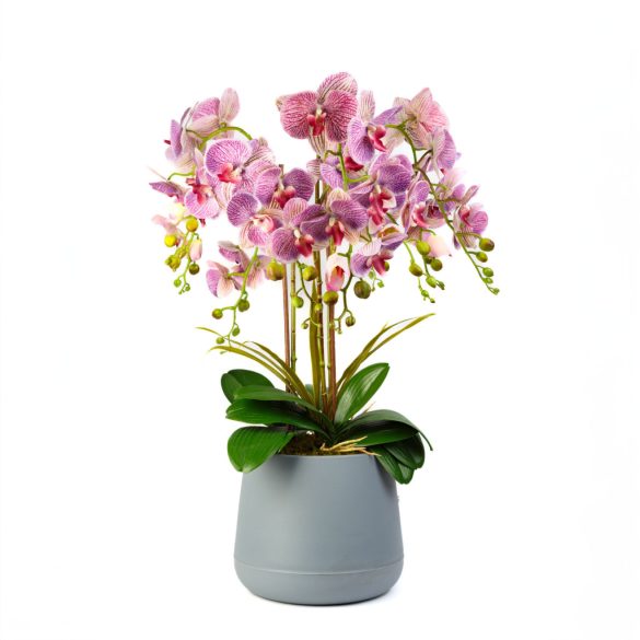 Műnövény dekoráció - orchidea - lila - 83 cm