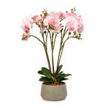 Műnövény dekoráció - orchidea - rózsaszín - 58 cm