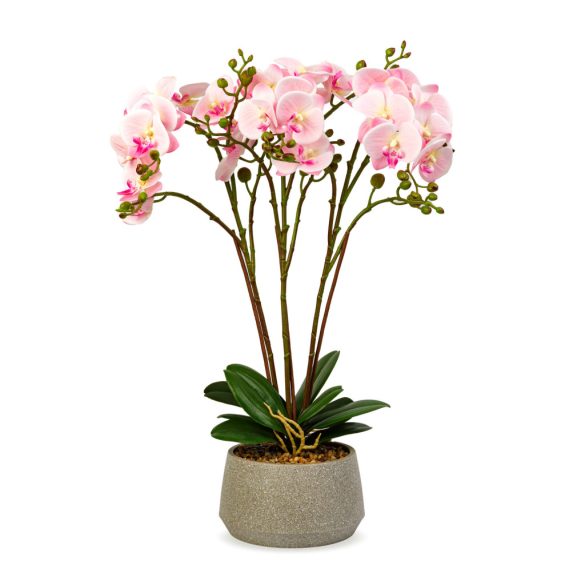Műnövény dekoráció - orchidea - rózsaszín - 58 cm