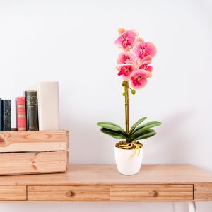 Műnövény dekoráció - orchidea - rózsaszín - 48 cm