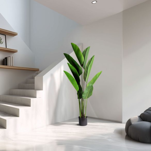 Műnövény dekoráció - banánlevél fa - zöld - 1,6 m