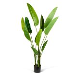 Műnövény dekoráció - banánlevél fa - zöld - 1,9 m