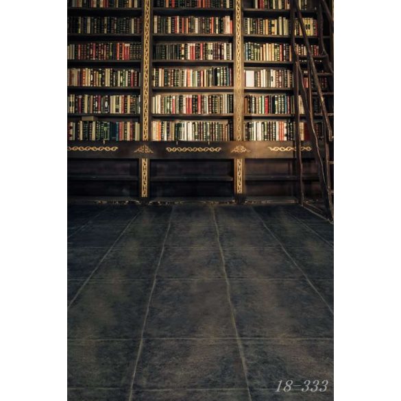 Vinyl háttér fotózáshoz.Könyvtárat ábrázoló fotó háttér 150cm(sz) x 210(m) A18-333