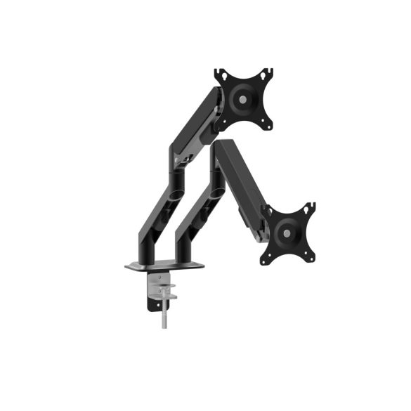 Monitor&TV tartókonzol - dupla karos, teleszkópos - asztallapra rögzíthető - 62 cm, 30"