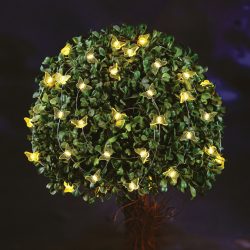   Szolár fényfüzér - pillangó - 2,4 m - 25 melegfehér LED