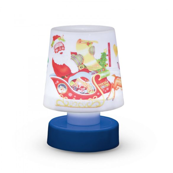 Karácsonyi asztali lámpa, elemes - kék talppal  55263BL