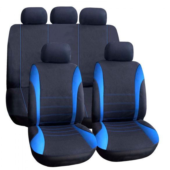 Autós üléshuzat szett - kék / fekete - 9 db-os - HSA006 55671BL
