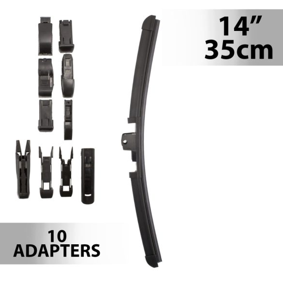 Ablaktörlő 14"/35 cm - 10 db adapterrel