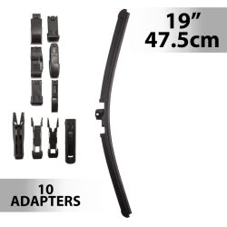 Ablaktörlő 19"/47,5 cm - 10 db adapterrel