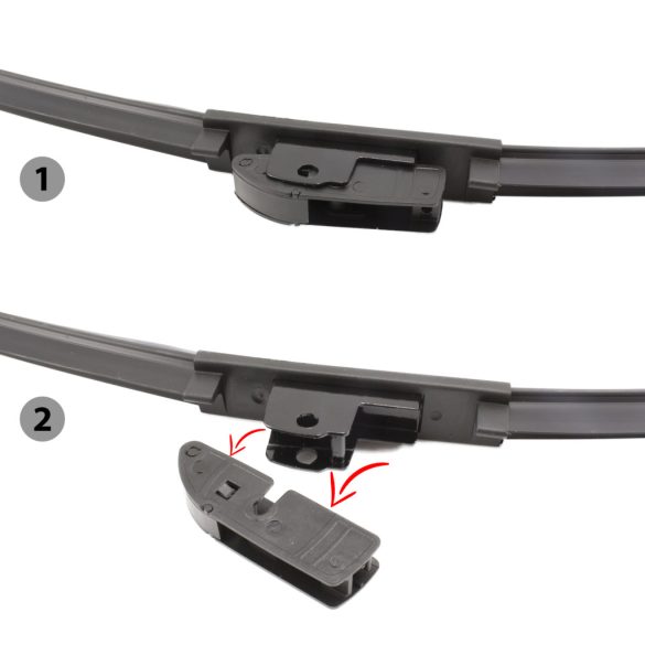 Ablaktörlő 19"/47,5 cm - 10 db adapterrel