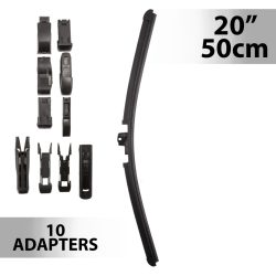 Ablaktörlő 20"/50 cm - 10 db adapterrel