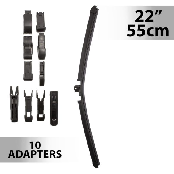 Ablaktörlő 22"/55 cm - 10 db adapterrel