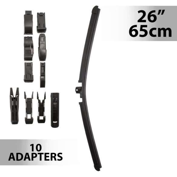 Ablaktörlő 26"/65 cm - 10 db adapterrel