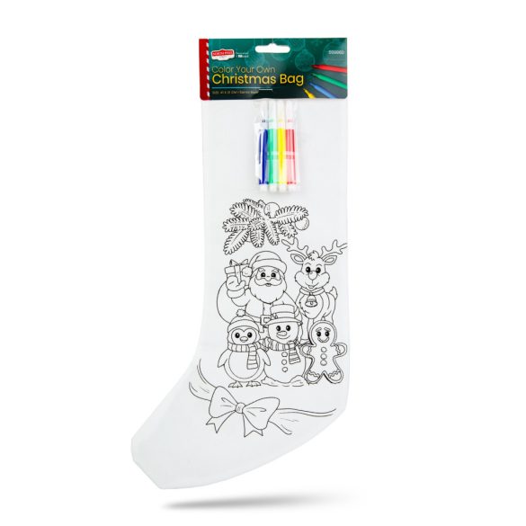 Színezhető mikulás csizma - 4 filccel - 4 féle - 41 x 21 cm