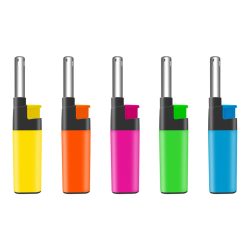   Gázgyújtó - tölthető- több szín - 12 cm - 25 db / display