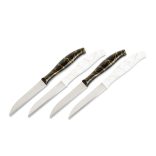 Konyhai kés készlet - 15 cm - fekete/fehér - 4 db / csomag