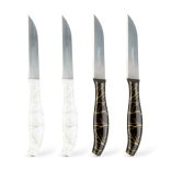 Konyhai kés készlet - 15 cm - fekete/fehér - 4 db / csomag