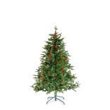 Műfenyő - 150 cm - PE / PVC - piros bogyóval