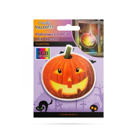 Halloween-i RGB LED dekor - öntapadós - tök  56512B