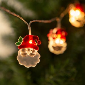 Karácsonyi LED fényfüzér - mikulás - 10 LED - 2 x AA - 1,35 m 56532
