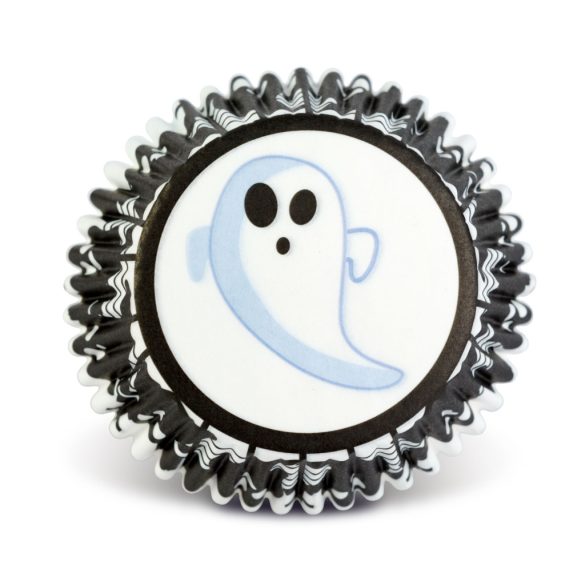 Halloween-i dekoráció - muffin papír szett - 50 db - 4 féle - 7 x 5 x 3,2 cm