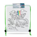 Színezhető tornazsák - 4 filccel - 33 x 27 cm - 4 féle