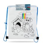 Színezhető tornazsák - 4 filccel - 33 x 27 cm - 4 féle
