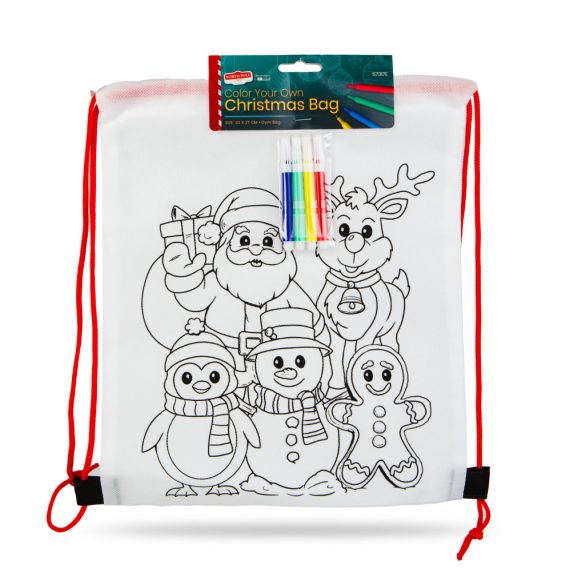 Színezhető tornazsák - 4 filccel - 33 x 27 cm - 2 féle