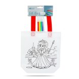 Színezhető ajándéktáska - 4 filccel - 24 x 22 cm - 2 féle