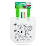 Színezhető ajándéktáska - 4 filccel - 24 x 22 cm - 4 féle