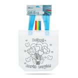 Színezhető ajándéktáska - 4 filccel - 24 x 22 cm - 2 féle