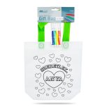 Színezhető ajándéktáska - 4 filccel - 24 x 22 cm - 2 féle